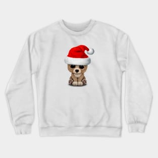 Baby Bear Wearing a Santa Hat Crewneck Sweatshirt